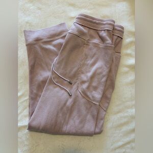 Free People Waffle-Knit Wide Leg Pants in Dusty Mauve